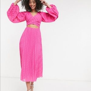 ASOS Design Pink Midi Dress